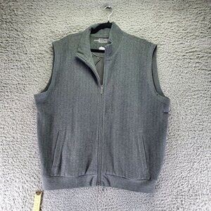Carnoustie Jacket Mens XL Herringbone Gray Full Zip Vest